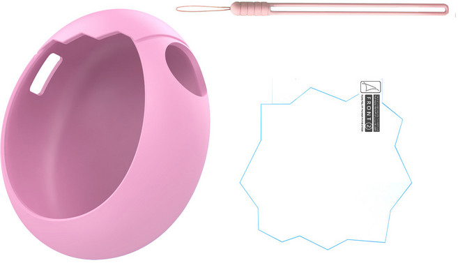 다마고치 파라다이스 풀커버 케이스 보호필름 스트랩 풀세트, 1세트, 핑크, 단일