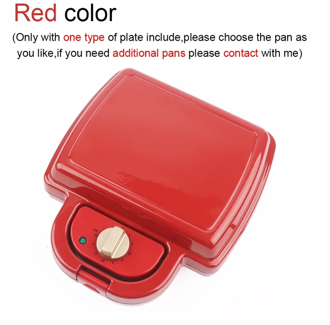 다기능 도넛 호두 케이크 샌드위치 굽고 베이킹 팬 Taiyaki Eggettes 철 전기 와플 메이커 변경 가능한 플, 02 110V, 08 Taiyaki pan, 02 빨간