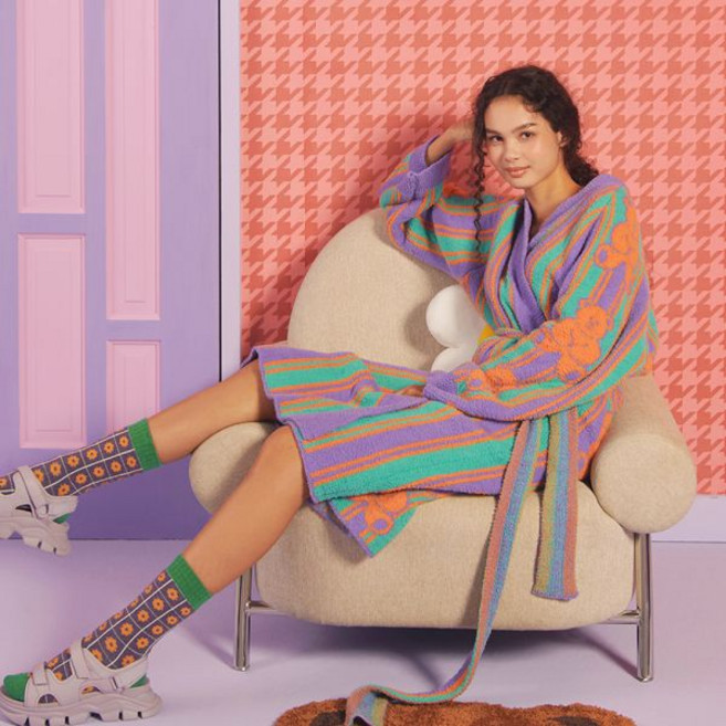 위글위글 수면 가운 홈웨어 로브 - Teddy Bear