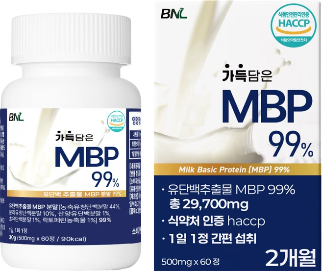 MBP 유단백추출물 정 엠비피 MBP 식약청 HACCP 인증 100% 정품 네덜란드 산 산양유 초유 단백질, 1개, 60정 - 쿠팡