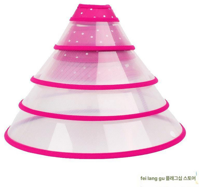 강아지 산소 마스크 1개 투명 깔데기 적색 반려견 보호 토끼 깔대기 소형 폐쇄형 반려동물, 딥핑크 M