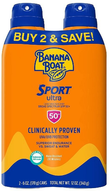 바나나 보트 스포츠 울트라 SPF 50 선스크린 스프레이 트윈 팩