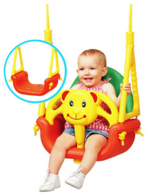 곰돌이그네 그네봉 유아용그네 문틀그네, 옐로우, 레드, 그린, 혼합, 옐로우, 레드, 그린, 혼합