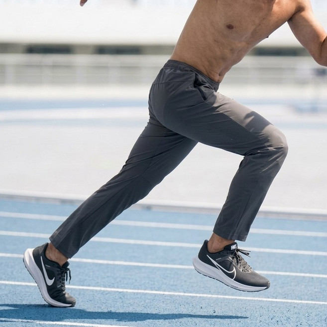 66inch남자 쿨 스판 러닝 바지 9부 트레이닝 우븐 팬츠