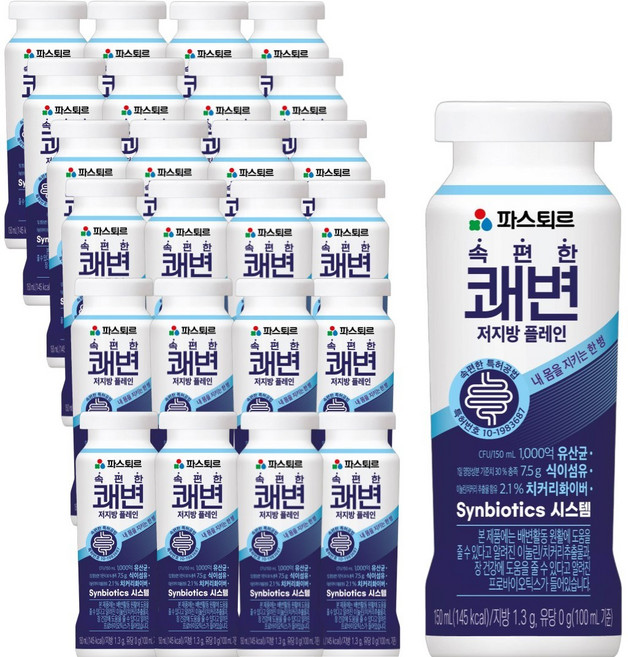 파스퇴르 속편한 쾌변 저지방 플레인 요구르트 150ml, 24개
