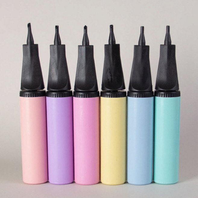 헬퍼샵 파스텔 풍선펌프 튜브 공 볼 바람주입기, 3개, 파스텔톤 6종 색상 중 랜덤발송