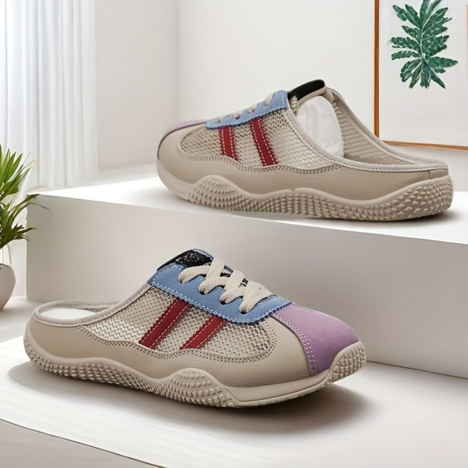 발편한 여름 여성 메쉬 캐주얼 통굽 블로퍼