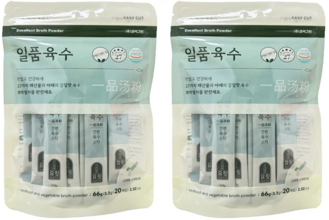 요릿 일품육수 파우치, 66g, 2개