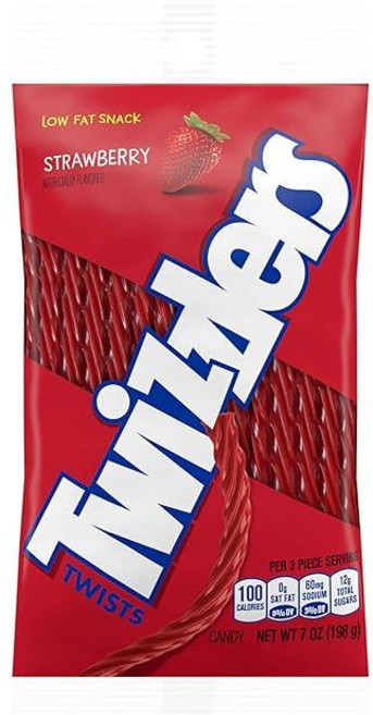 TWIZZLERS 딸기맛 감초 스타일 츄잉 캔디 트위스트, 1개, 198g