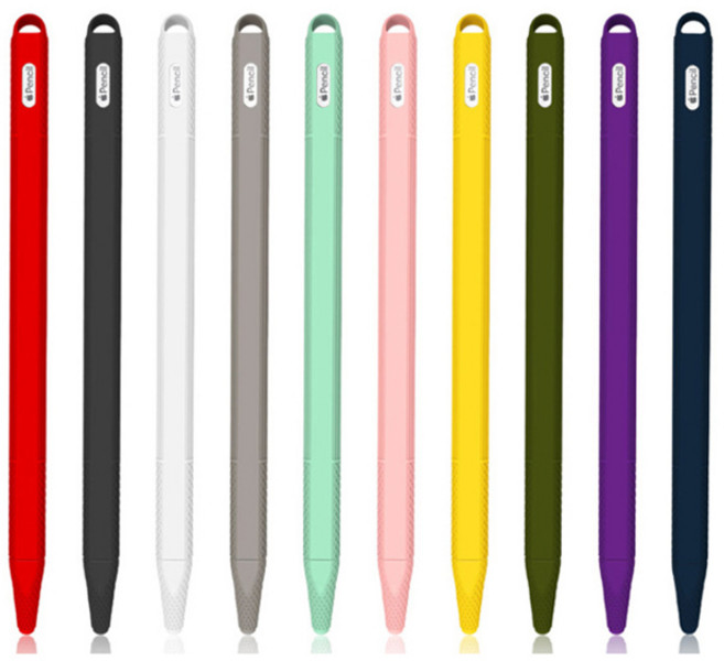 풀루 애플펜슬 2세대 격자무늬 실리콘케이스, 카키, 1개