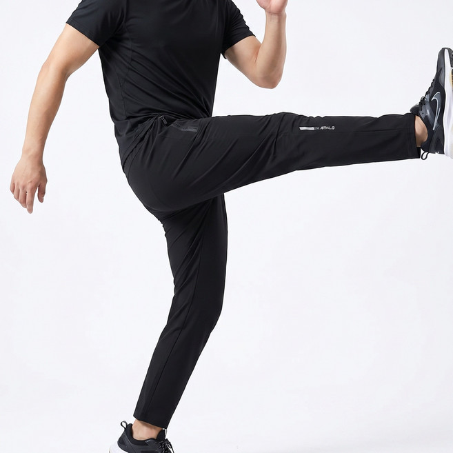 FINALSENSE 남성 아이스 실크 팬츠 여름용 긴바지 얇은 운동바지 트레이닝 팬츠 속건 아이스쿨 고탄력 루즈핏 빅사이즈 M~8XL