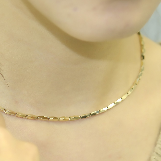 18k 나라주얼리 라크네 골드 체인 목걸이 남목걸이가능 42cm 45cm