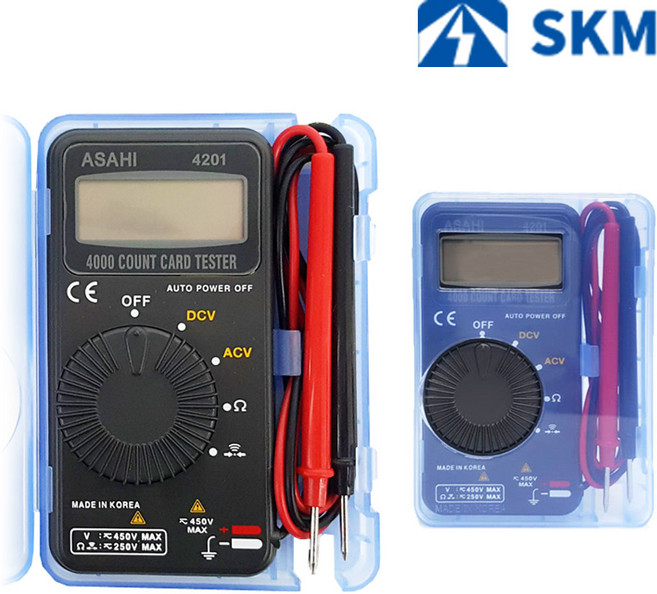 아사히 ASAHI 4201 하드케이스 국산 포켓 테스터기(전압 저항 도통 측정), 1개