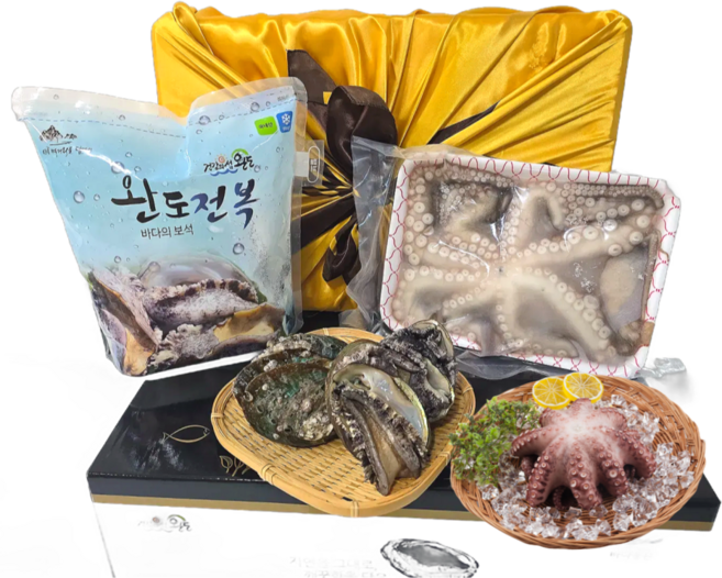 바다좋은 해신선물세트 4호 특특대전복7미1kg 손질돌문어 대 1kg, 1000개