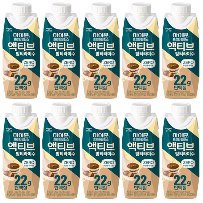 하이뮨 프로틴 밸런스 액티브 22g 밤티라미수 ZERO, 10개, 250ml
