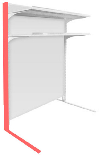 예스토어 CVS 편의점 백색 냉동 벽면 진열대 (기본 2단), 1개