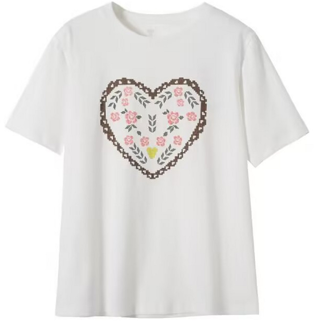 ZARA 자라 여성복 여름 편안한 프린팅 라운드넥 슬림 캐주얼 반팔 티셔츠