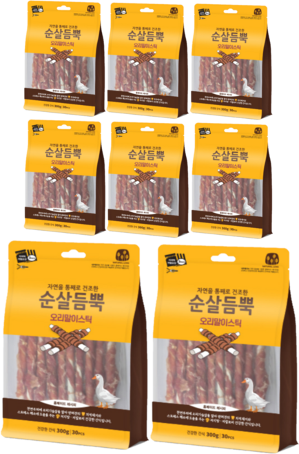 순살듬뿍 오리말이스틱 30P, 300g, 8개