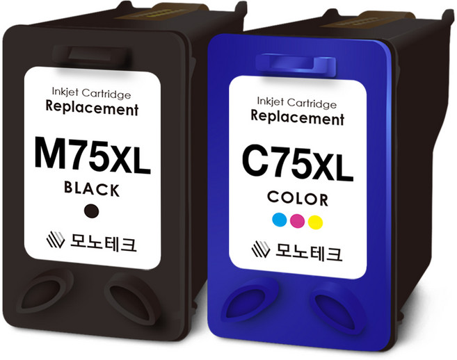 모노테크 삼성 호환잉크 세트 INK-M75 C75 XL, 1세트, 검정+컬러