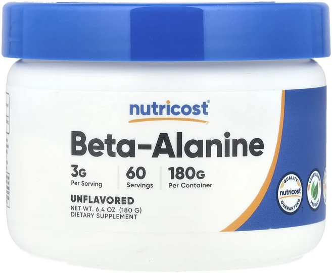 건강챙기세요 Nutricost 베타-알라닌 무맛 180g(6.4oz) 백살까지오래오래, 180g, 1개