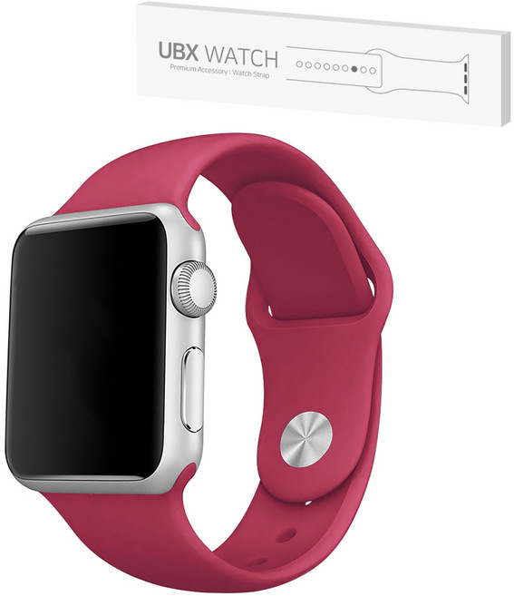 애플워치 호환 실리콘 스트랩 밴드, 07. 크림슨, 1개