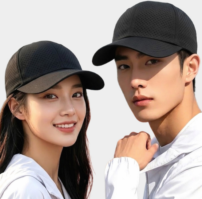 해피블루 메쉬 러닝 모자 볼캡, 1개, 블랙