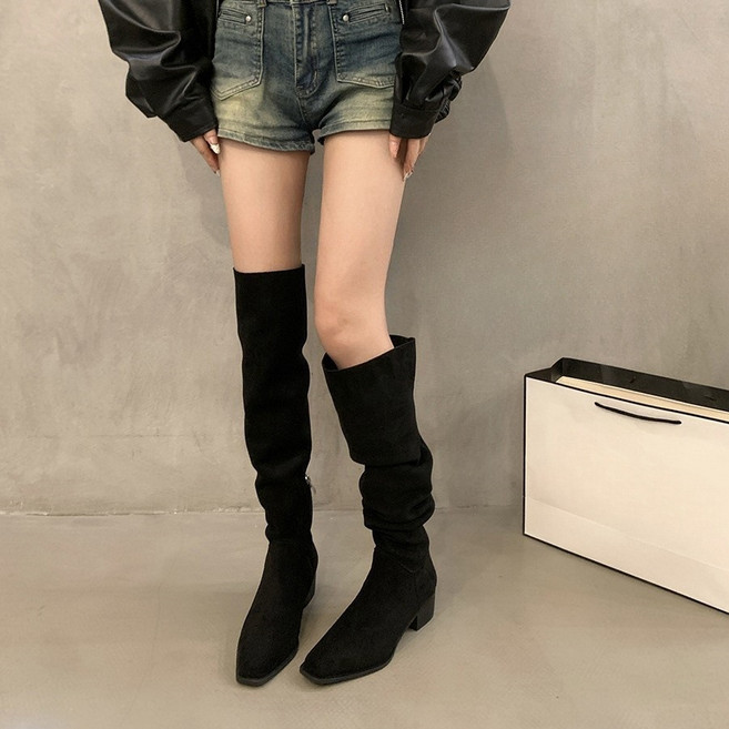 Tilova 핫 아이템 추천 여성용 굽높이 오버니 롱부츠! 웨스턴 레이더 부츠 & 폴드부츠 스타일링 (신상 가을겨울 부츠)