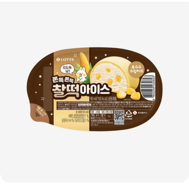찰떡아이스 옥수수크림치즈, 9개, 90ml