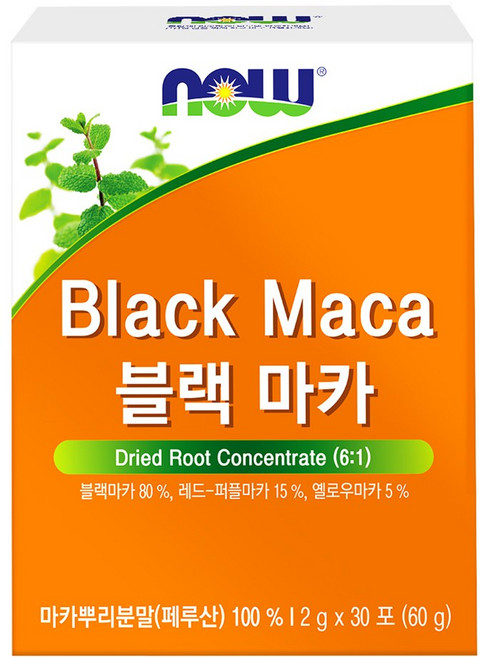 나우푸드 블랙마카 분말스틱 30포 1개월분, 60g, 1개