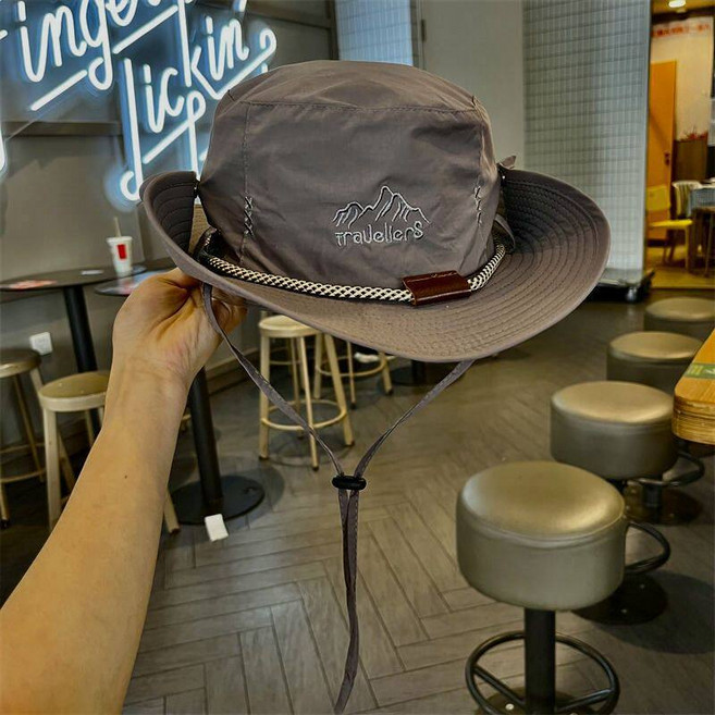 山系遮陽帽子男女徒步登山露營漁夫帽戶外釣魚防紫外線西部牛仔帽
