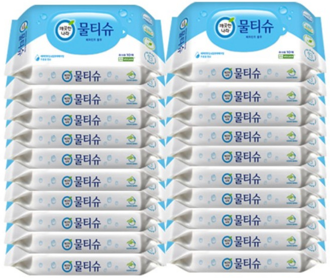 깨끗한나라 페퍼민트 물티슈, 10매, 80개