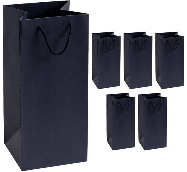 VITALO 누아르 고급 쇼핑백 6P 양주 와인 위스키 전통주 선물포장 종이가방 쇼핑가방, 6개, 블랙
