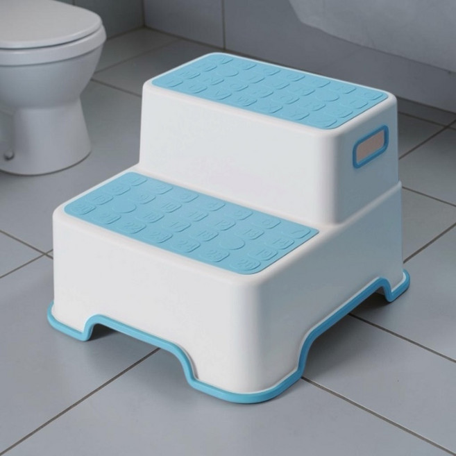 멜로우두두 유아용 논슬립 2단 디딤대, 블루, 1개