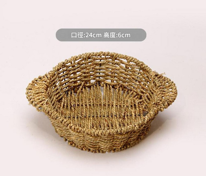 手工草編砂鍋籃子 18x6cm, 24x9水草, 1套