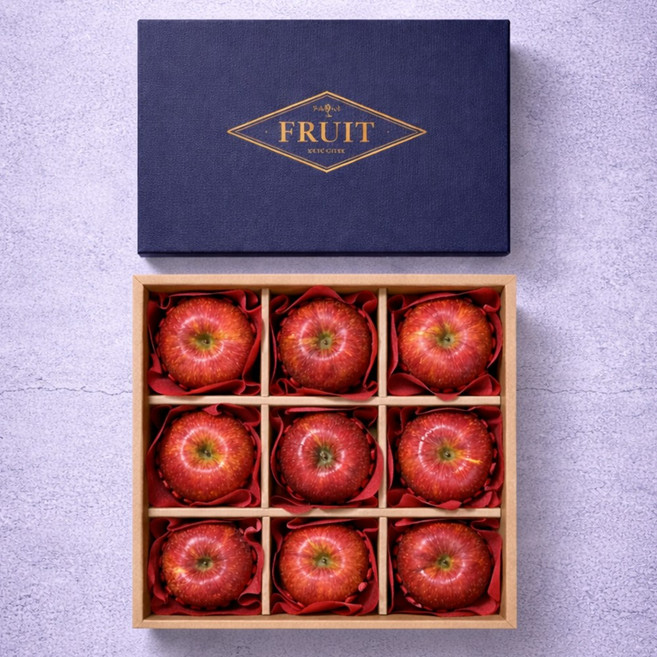 [선물세트] 명품 프리미엄 경북 사과, 1박스, [선물] 명품 사과 세트 6과/370-410g