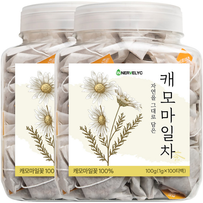 이너블릭 캐모마일차 1500만 티백 판매 돌파 PLA 친환경 필터, 1g, 100개입, 2개