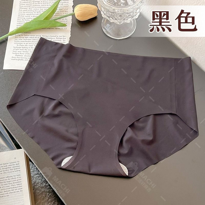 多尺寸超無痕 涼感冰絲裸感透氣女內褲, 黑色,L