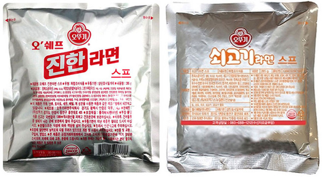 오뚜기 진한라면 스프+쇠고기 라면스프, 285g, 4개