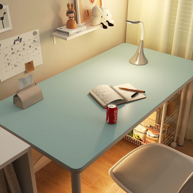 자홀포 고급 가죽 데스크매트 테이블 매트 마우스패드 책상 보호매트 1200*600mm, 라이트 블루