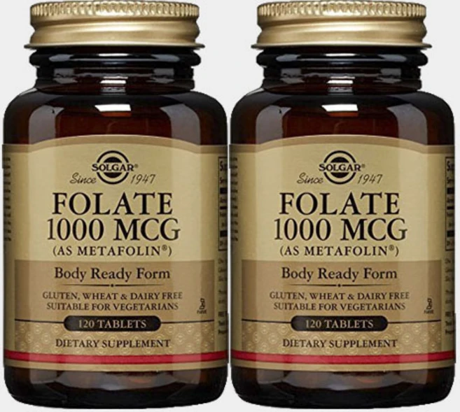 솔가 폴레이트 1000mcg 글루텐 프리 비건 무설탕 타블렛, 120정, 2개 - 쿠팡