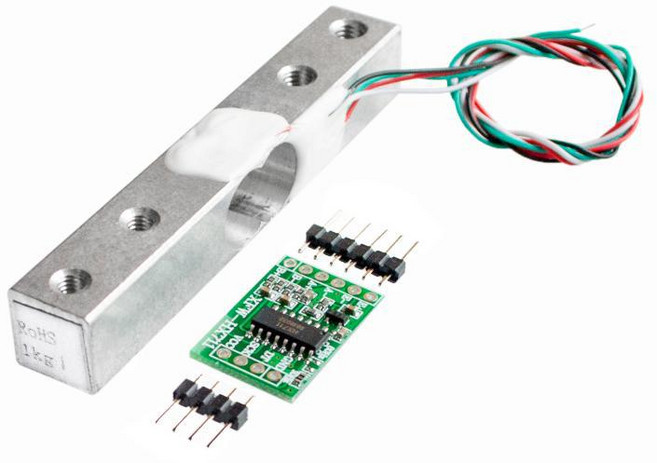 HX711 로드셀 무게 측정 센서 모듈 with 로드셀 C50-1, 1개