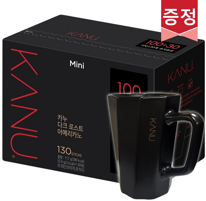 카누 미니 다크 로스트 130T+프레임머그, 1세트, 900mg, 130개입