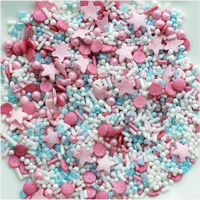 슈가 스프링클 믹스핑크 식용 데코레이션 장식 믹스 스프링클 막대/구슬/조각 소포장, 1개, 12g