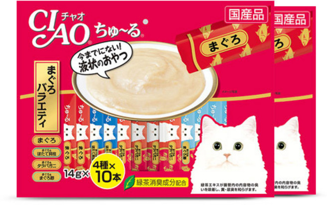챠오츄르 고양이 버라이어티 간식, 참치, 560g, 2개
