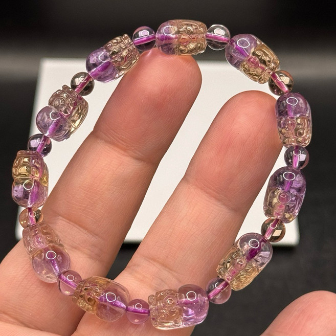 【牛老爹】紫黃晶 貔貅 手鍊 7.5m-8.4m