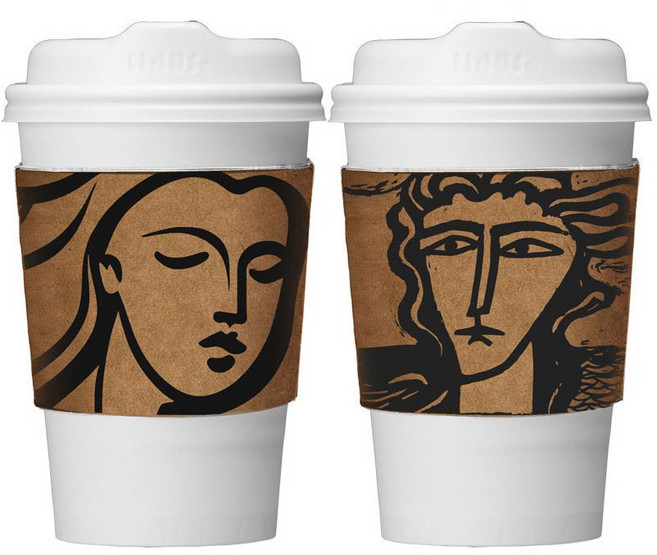 오케이워터 라인워크 종이홀더 800개 13온스용 테이크아웃컵 컵홀더 종이컵 카페 슬리브, 1개