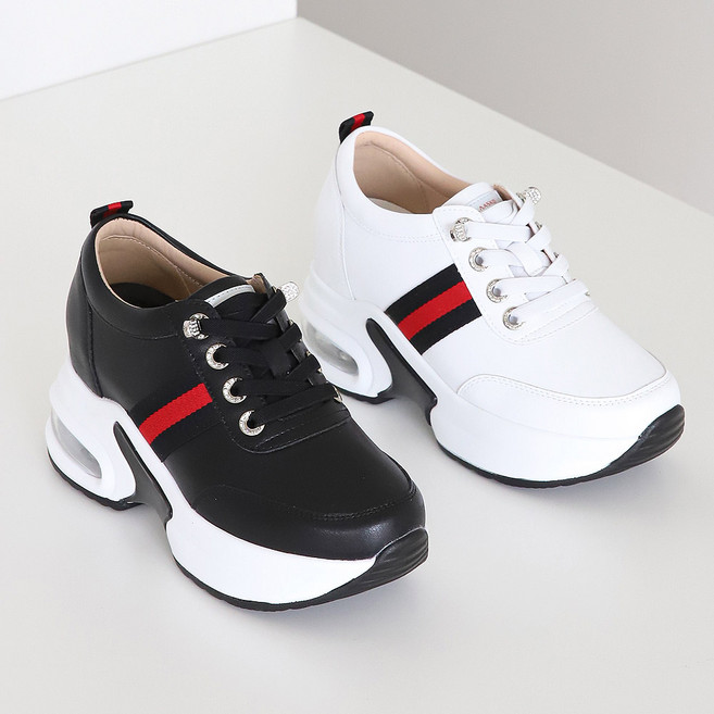 트리샤 소가죽 에어쿠션굽 8cm 키높이 스니커즈 슬립온 운동화 TMA413