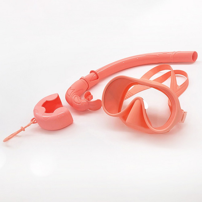 투랩 성인용 일안식 스노클링 마스크 세트, 핑크