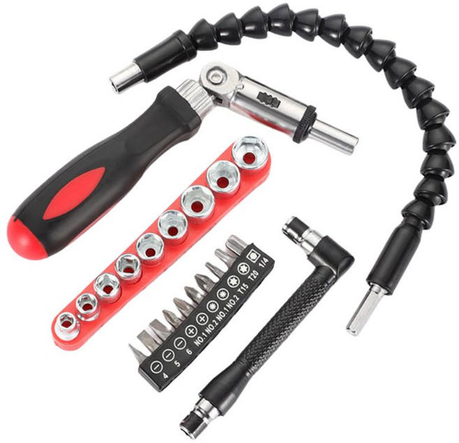 tinduo22PC 멀티 크래프트 키트 구부림 스크루 드라이버 연결봉 세트, 1개