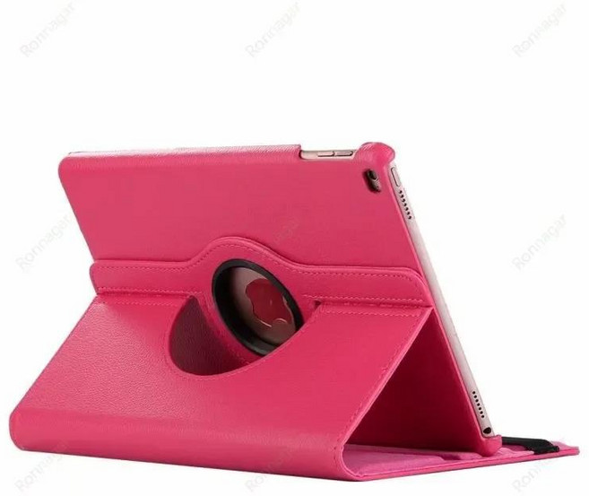 iPad Air 2 1 커버 5th 6th 7 8 9 10.2 Funda 2024 Pro11 M4 9.7 2018 360 ° 회전 태블릿 ​​케이스, iPad Air1 Air2 9.7, 09 09 로즈 레드